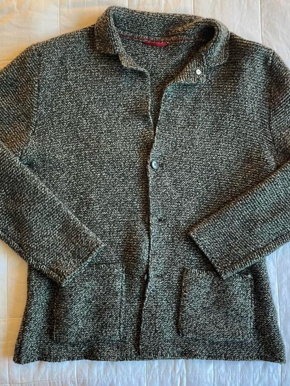 L.B.M. 1911 Italy Limited Edition Wool Blend Marled Grey Knit Blazer Jacket - 54